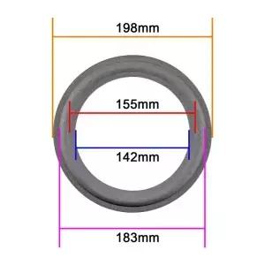 GHXAMP 8 인치 198mm Jamo 스피커 폼 서스펜션 링 외부 가장자리 그레이베이스 혼 에지 2PCS