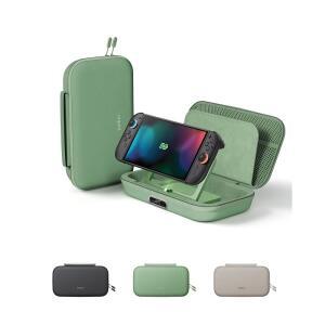 닌텐도 스위치 2 충전 케이스 프로 10000mAh 파워 뱅크 킥 스탠드 포함 30W 고속 - 커스텀 핏 하드 쉘 휴대용 12개의 게임 카드 슬롯 에어태그 홀더 디지털 디스플레이 세이지