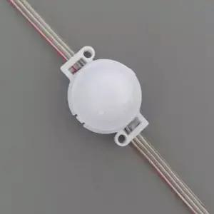 20개/스트링 30mm 12V WS2811 LED 주소 지정 가능 RGB 풀 컬러 픽셀 모듈IP68밀키 커버0.72W투명 와이어