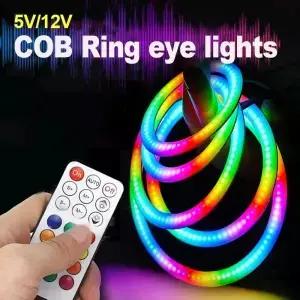 5V/12V WS2812B RGB COB 링 픽셀 자동차 조명 18/36/54/72/90LED 개별 주소 지정 가능 내장 IC