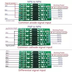 3.3V 5V 12V 24V 10Khz DI-DO 디지털 스위치 광학 절연 모듈 PLC RS485 IO 통신용 로직 레벨 변환기