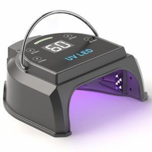 젤팔 80W 프로페셔널 무선 UV LED 네일 램프 45개의 비드와 충전식 배터리가 장착된 네일용 조명 휴대용 젤 경화 건조기 살롱 또는 가정용 매니큐어 기계 블랙