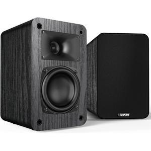 Saiyin 북쉘프 스피커 양방향 9cm 5인치 우퍼 실크 트위터 가정 사무실 극장 페어용 60Hz 베이스 작동하려면 또는 수신기 필요