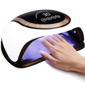 GUGUSURE 2025 업그레이드 200W UV 네일 램프. 젤 폴리쉬를 위한 드라이어 자동 센서와 4개의 타이머 설정 살롱 및 가정용 42개의 LED 비드가 포함된 전문가용 큐어링 램프 라이트. 애호가를 이상적인 선물