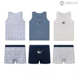 [엠알주니어]아동 면 남아동 런닝+드로즈 6종세트 MKRD 027set _P331339429