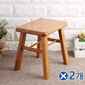 친절한탄씨 TBZ 다용도 내추럴 우드선반 보조의자x2개 대기실의자 귀여운의자 화장대의자 보조의자