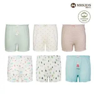 [엠알주니어]아동 무형광 순면 여아사각팬티 6종세트 MKGD 012set _P356759435