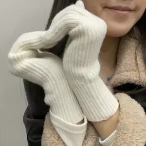 [MEJ234O766]터치 데일리 골지 니트장갑 화이트
