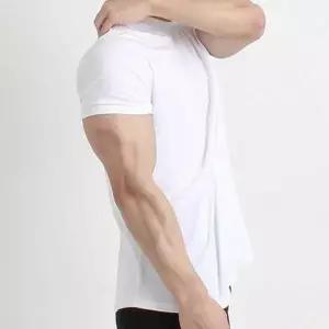 남성용 머슬핏 패션 라운드넥 반팔티 짐웨 티셔츠