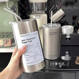 보온병 컵 휴대용 304 스테인레스 커피 머그잔 빨대  Drinkware와 열  물병