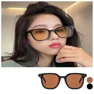 아시안핏 뿔테 선글라스 틴트 주황색 안경 가벼운테