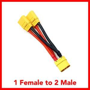 XT90 병렬 배터리 커넥터 암수 케이블 이중 확장 Y 분배기 충전기 모터용 3방향 14AWG 실리콘 와이어
