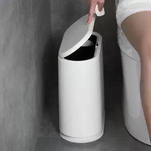 (꿀템) 슬림 원터치 휴지통 인테리어 쓰레 욕실 예쁜