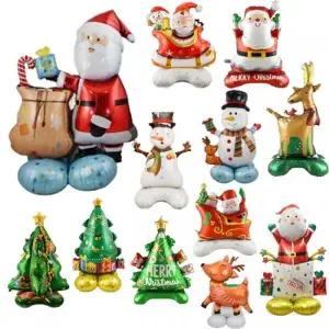 [b5oyTB_66]Xmas 파티장식 스탠드 선물 대형풍선 4D