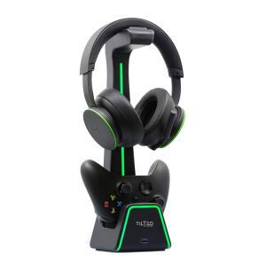 PS5 Xbox 시리즈 X 충전소용 틸티드 네이션 3 in 1 게임 헤드셋 컨트롤러 스탠드 - 플레이스테이션 Xbox 마그네틱 충전기가 있는 책상용 게임 컨트롤러 홀더 헤드폰 스탠드