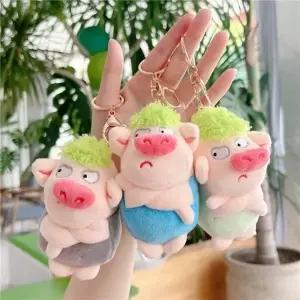 위아 귀여운 돼지 인형 가방키링 캐리어 열 웃긴 차키