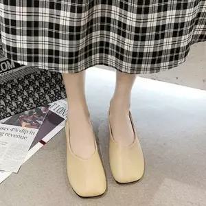 이우 여름 편한 슈즈 사각 단화 플랫 공항 임산부