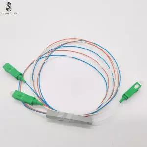 광섬유 PLC 분배기 1x2 SC APC 1 2 sc apc-sc upc ftth 미니 강철 튜브 유형 1mm 광섬유 분배기 SC/APC 커