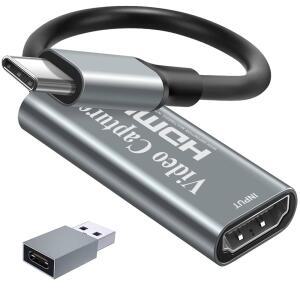 파페소 비디오 캡처 카드, 레코딩 게임 스트리밍 TV 레코더를 위한 멋진 4K HDMI ~ 1080P USB C, C 어댑터가 있는 Windows Mac OS 시스템용 , 스위치, Xbox1 조정 가능