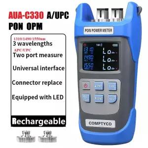 충전식 AUA-C330A/U PON 광 파워 SC/FC/ST 커넥터용 3개 파장 표준 2.5mm APC/UPC 포트 옵션