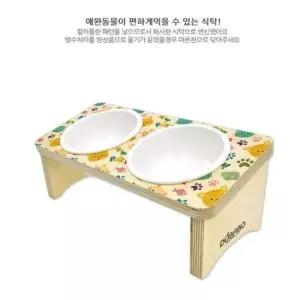 강아지식기 애완동물 패턴15도 애견 식탁 야옹이