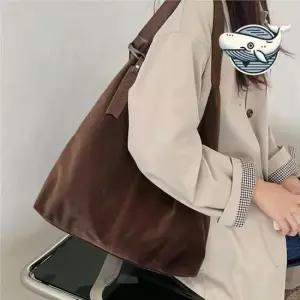 캔버스버킷백 슬림한 디자인 스웨이드 여성 숄더백 고급스러운