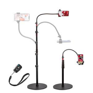 높이 조절가능 스탠드 무거운 베이스 360 헤드가 있는 톨 비디오 스마트폰 마운트 - 16 Pro Max Plus 15 14 13과 호환됩니다