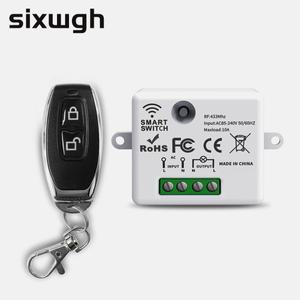 SIXWGH 433MHz RF 무선 원격 제어 스위치 세트 홈 110V 미니 컨트롤러 하우스 벽 조명