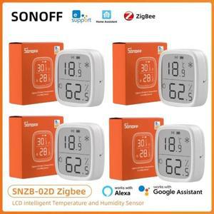 SONOFF SNZB 02D Zigbee 온도 습도 센서 SNZB-02D LCD 원격 실시간 모니터링 Alexa Google 홈 음성 제어