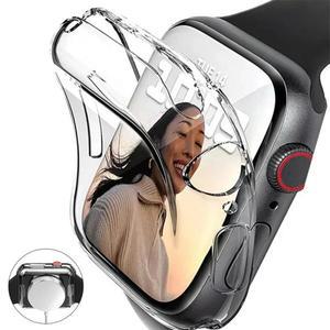 apple 호환 Watch 용 소프트 TPU 화면 보호기 10 9 8 45mm Ultra 7 SE 6 5 4 3 2 전체 케이스 커버