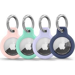 키체인 보호 쉘 트래커 액세서리가 있는 apple 호환 에어 태그 홀더용 TPU 커버 케이스용 스크래치 방지 슬
