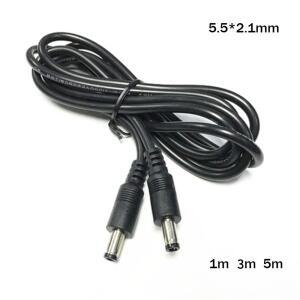 DC 이중 남성 연장 케이블 1M 3M 5M 5.5x2.1mm 남성-남성 플러그 12V 5V 24V 전원 어댑터 코드 가정용 CCTV