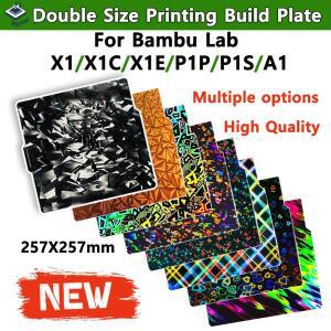 Bambulab 빌드 플레이트 P1s 스프링 스틸 시트 PEI 257x257 Bamboo Lab X1 Carbon A1용