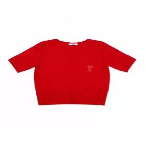 [르샵][르샵(LeShop)] 하트자수 브이넥 반팔니트 (택가격 119000원)