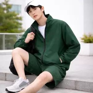 [옷자락]남자 빅사이즈 시어서커 집업 자켓 쇼츠 반바지 세트