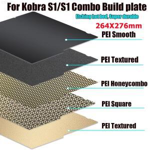 Kobra S1 Pei 허니콤 스퀘어 264x276 스무스 텍스처 콤보 빌드플레이트 양면 부품용 블랙 핫베드