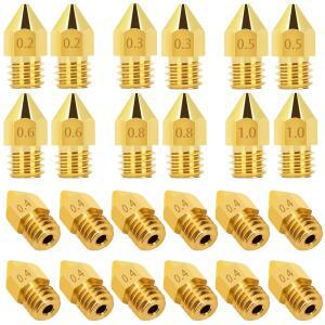 24피스 0.2-1.0mm 혼합 크기 압출기 노즐 Makerbot Creality CR-10 Ender 3 5 Anet A8 + ET4 용 MK8 3D 프