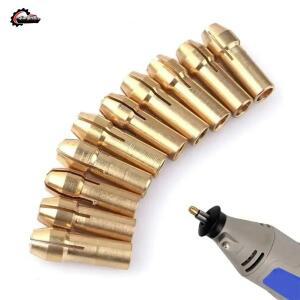 10 피스 미니 소형 드릴 척 어댑터 0.5mm-3.2mm 마이크로 내구성 콜레트 황동 전원 로타리 도구 액세서리