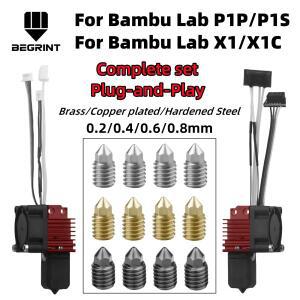 완전히 조립된 핫엔드  Bambu Lab X1 P1P P1S용 (팬 업그레이드 2.0 및 노즐 포함) Carbon용