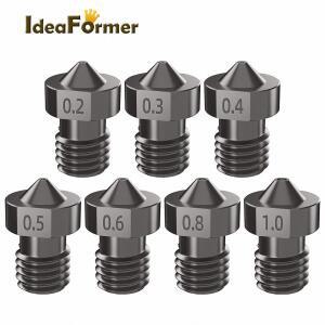 1/2피스 E3D V6 노즐 경화 강스틸 0.2/0.3/0.4/0.5/0.6/0.8/1.0MM 1.75mm 필라멘트 V5 핫 엔드 압출기 프린