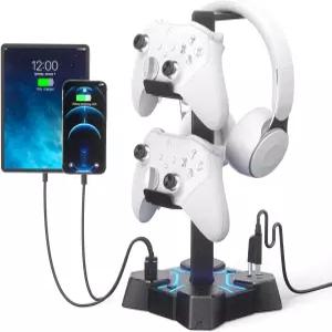 USB 충전기가 KDD 헤드폰 스탠드 책상용 컨트롤러 충전 포트 2개와 AC 콘센트 3개가 홀더 톱용 액세서리