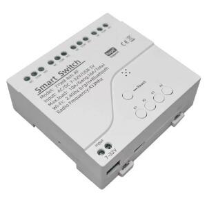 MHCOZY 4 채널 스마트 WIFI RF 블루투스 무선 건식 접촉 릴레이 스위치 모듈 휴대폰 앱 리모컨 알렉사 구글 홈(TUYA 4CH 5V AC / DC7-32V)과 호환됨