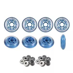 롤러 하키 휠 76mm 78A 소프트 인라인 스케이트 블루 8개 팩 ABEC 5 베어링