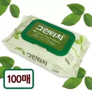 캡형물티슈 그린터치 물티슈100매(캡형) 피톤치드 간편한물티슈