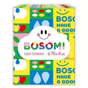 보솜이 펀앤  물티슈 70매 6입 캡형 깨끗한나라