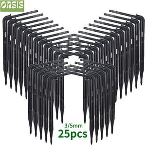 OASIS 굽은 화살 드립 관개 온실 키트 정원 이미터 급수 5MM 호스용 절약 3MM