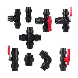 20 25 32 40 50MM 팔꿈치 파이프 감소 PE 커넥터 플라스틱 밸브 수관 농업