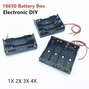 18650 케이스 배터리 홀더 보관 박스 1 2 3 4 슬롯 컨테이너 와이어 리드 1X 2X 3X 4X