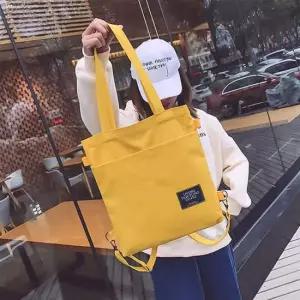 지퍼 숄더 백팩 크로스백 겸용 캔버스 에코백 여성 학생
