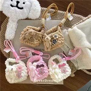 [하프클럽/]꽈배기 니트 백참 가방 참장식 가방꾸미기 백꾸 아이템
